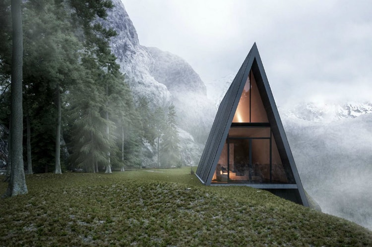 This Triangular House Perched Atop a Cliff Is the Perfect Alpine Getaway