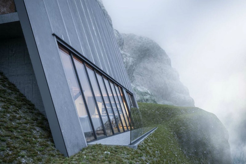 Triangular House on Cliff by German architect Matthias Arndt