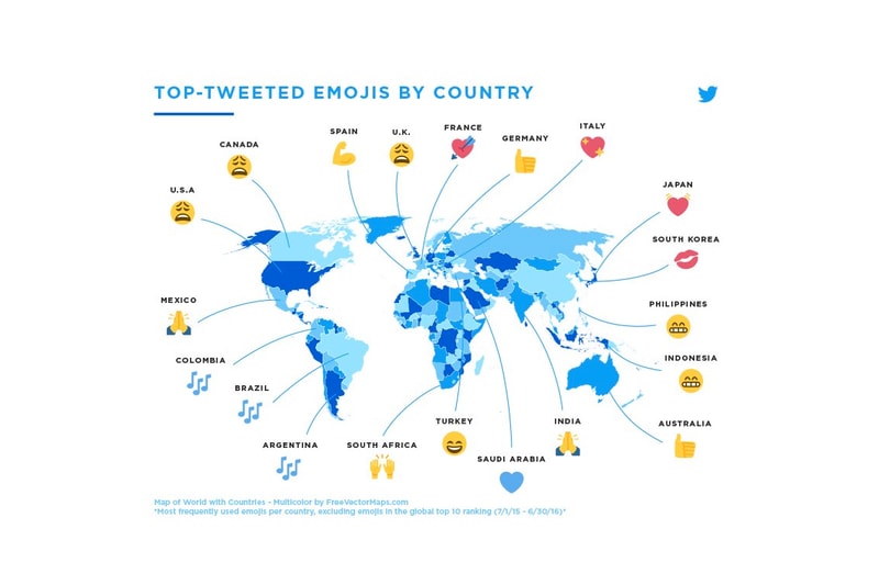 Twitter World Most Used Emoji Map