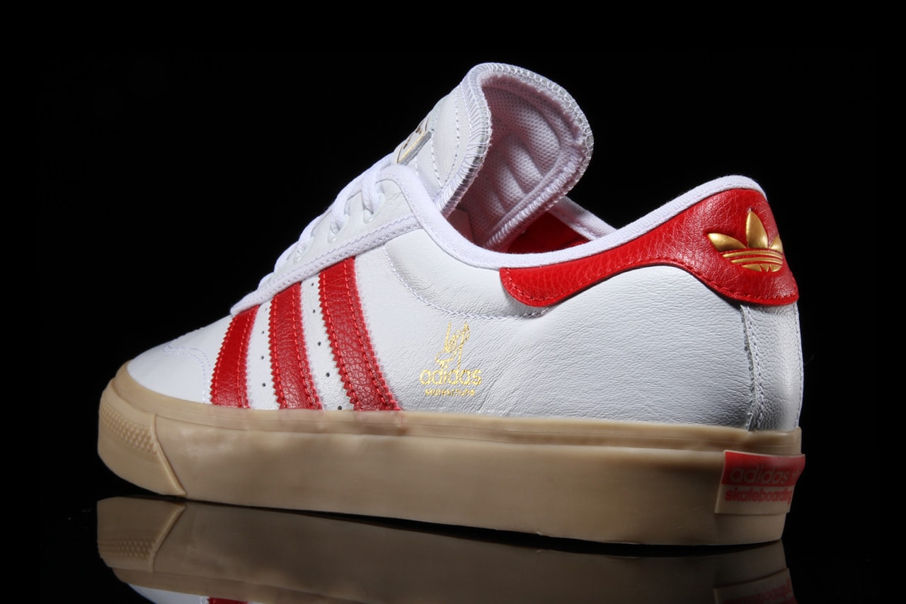 skateboarding black and white red and white skate shoe in leather gum sole