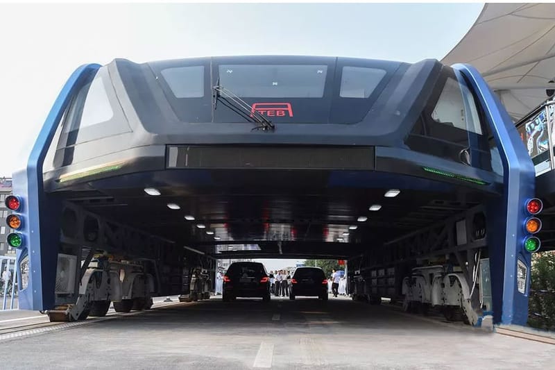 China Has Actually Built an Elevated Bus That Straddles Traffic