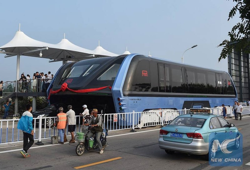 Chinas Transit Elevated Bus Video