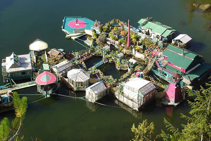 Couple Spends 24 Years Building a Self-Sustaining, Floating Island to Live off the Grid