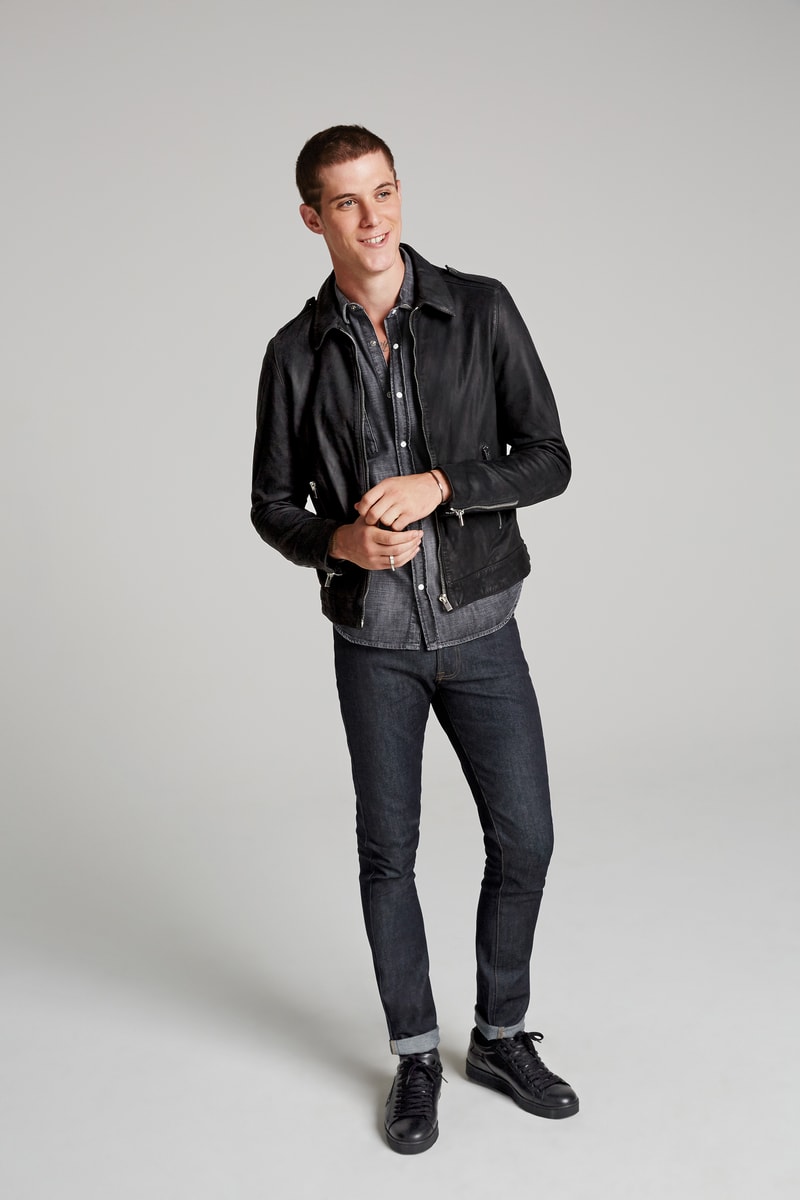 The Kooples Leather Jacket Jogger Pants East Dane