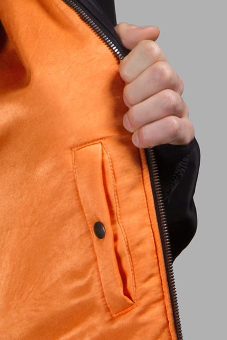 Faith Connexion Bomber Jacket oversized antonioli black orange inner pockets zippers