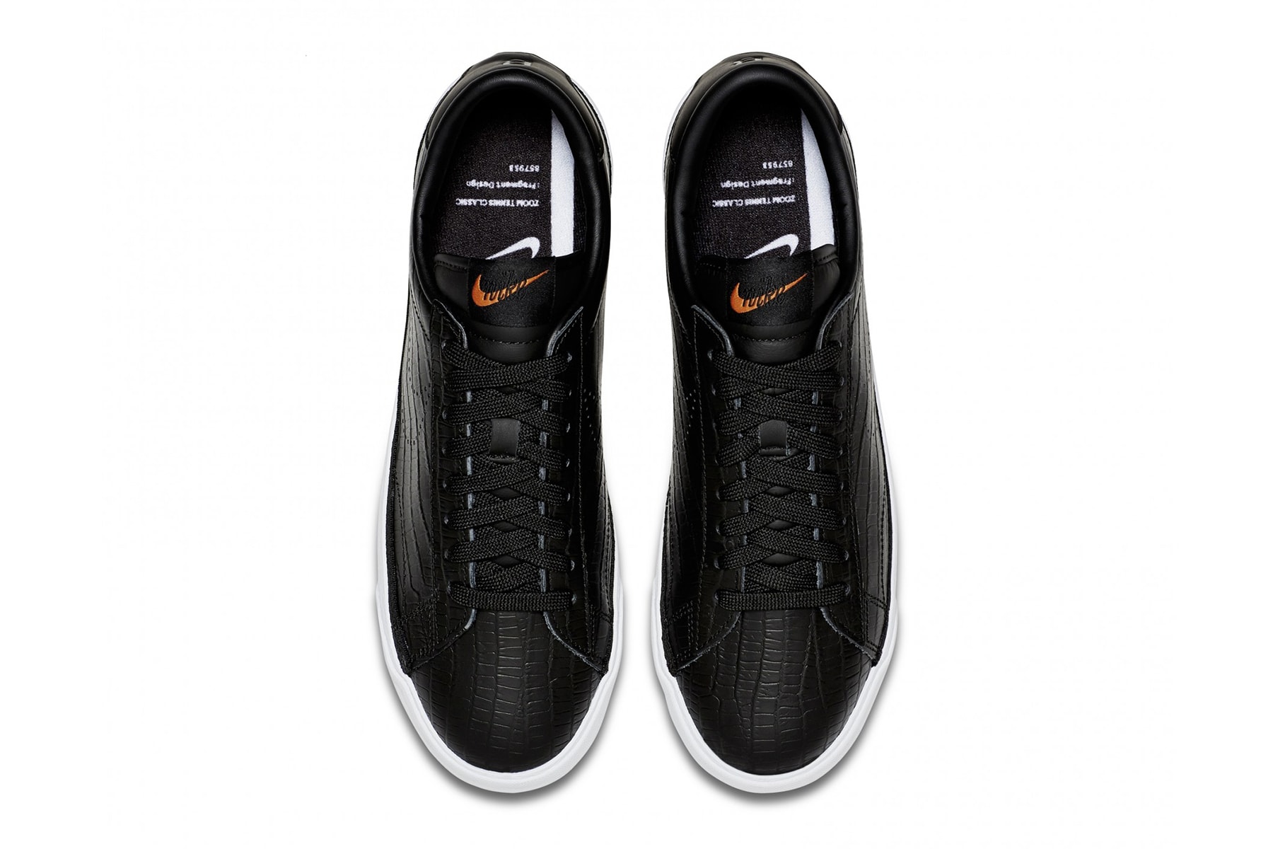 Fragment Design x NikeLab Air Zoom Classic AC black "crocodile" leather white sole dover street market