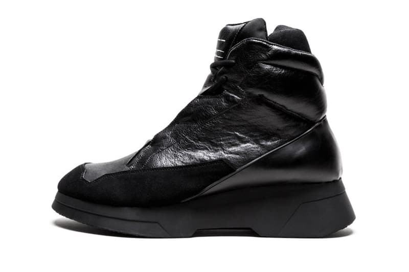 JULIUS High-Top Sneakers black white grey mesh suede leather