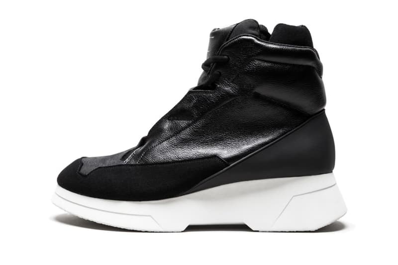 JULIUS High-Top Sneakers black white grey mesh suede leather