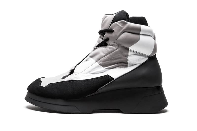 JULIUS High-Top Sneakers black white grey mesh suede leather