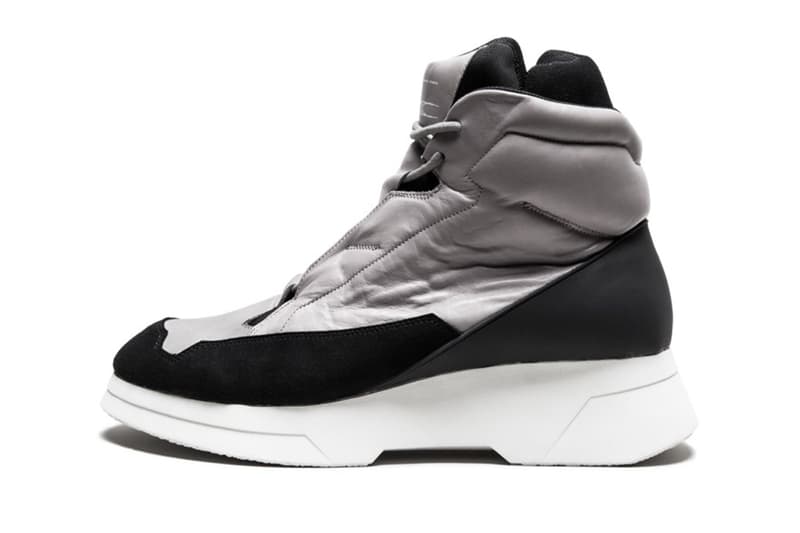 JULIUS High-Top Sneakers black white grey mesh suede leather