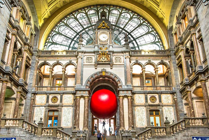 Kurt Perschke RedBall Project Sculpture Antwerp