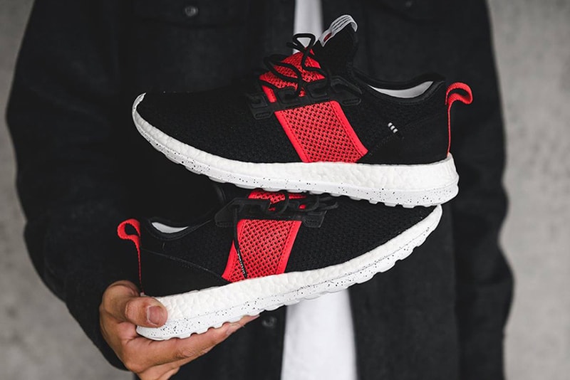 adidas red, white, black, PUREBOOST, black, white, samba, rhythm