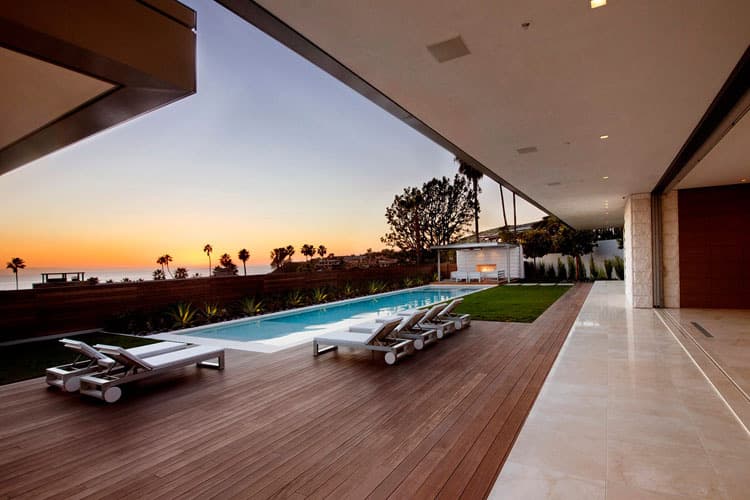 Modern Family Home Laguna Beach design pool Los Angeles ocean open rooms koi pond