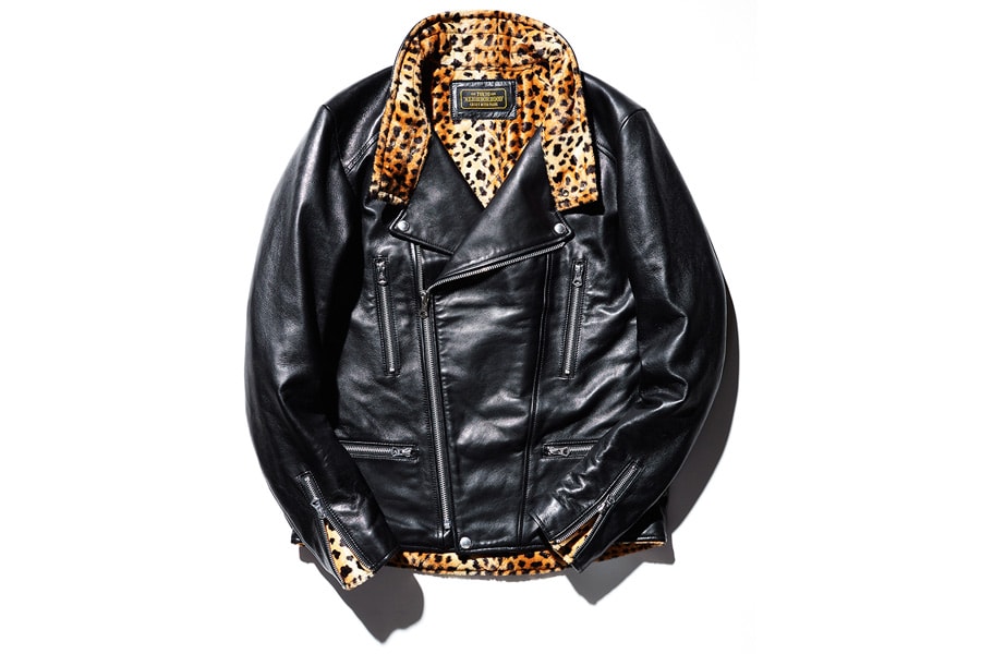 Neighborhood Leopard Print Leather Jacket