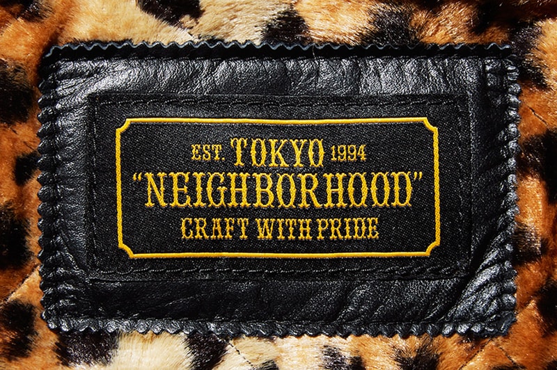 Neighborhood Leopard Print Leather Jacket