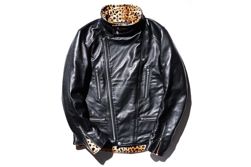Neighborhood Leopard Print Leather Jacket
