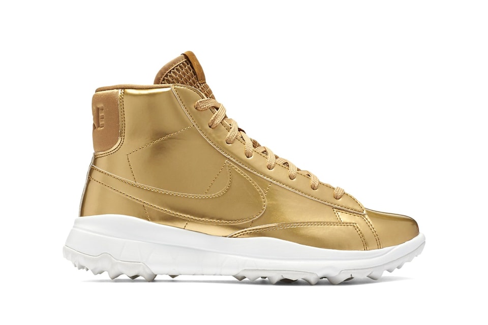 Nike Blazer Golf Shoe in All Gold Hypebeast