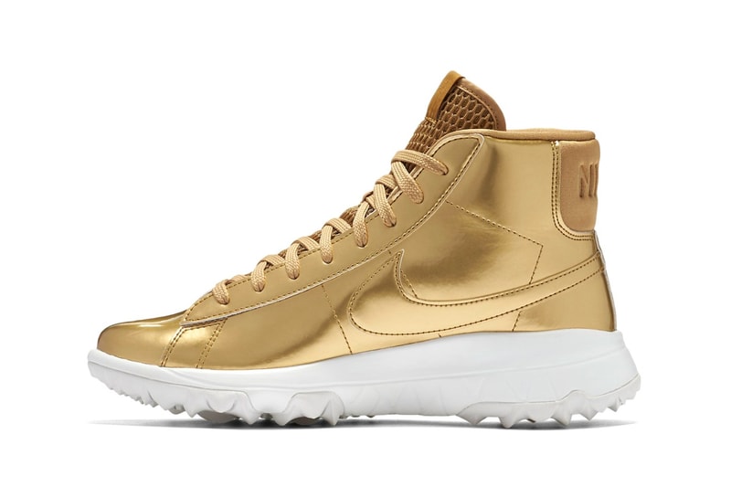 Nike Blazer Golf Shoe in All Gold