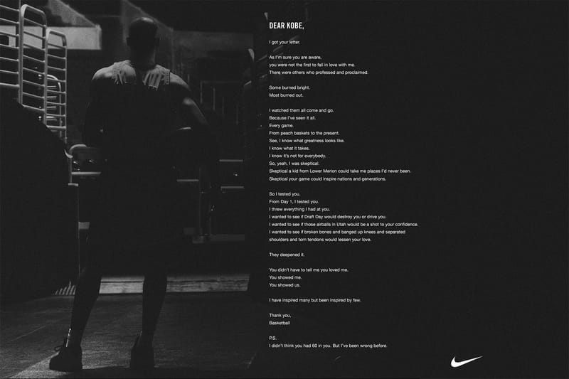 kobe letter to basketball