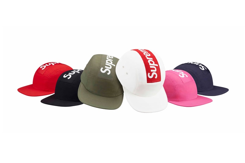 Supreme Glossy Ripstop Camp Cap Red Grey F/W 16