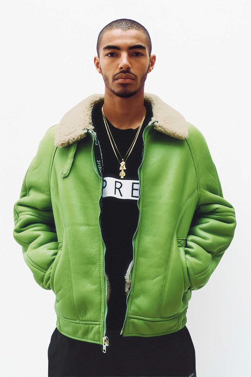 Supreme Lime Green Shearling Jacket
