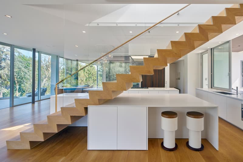 Tree Top Los Angeles Home Helical Spiral Staircase