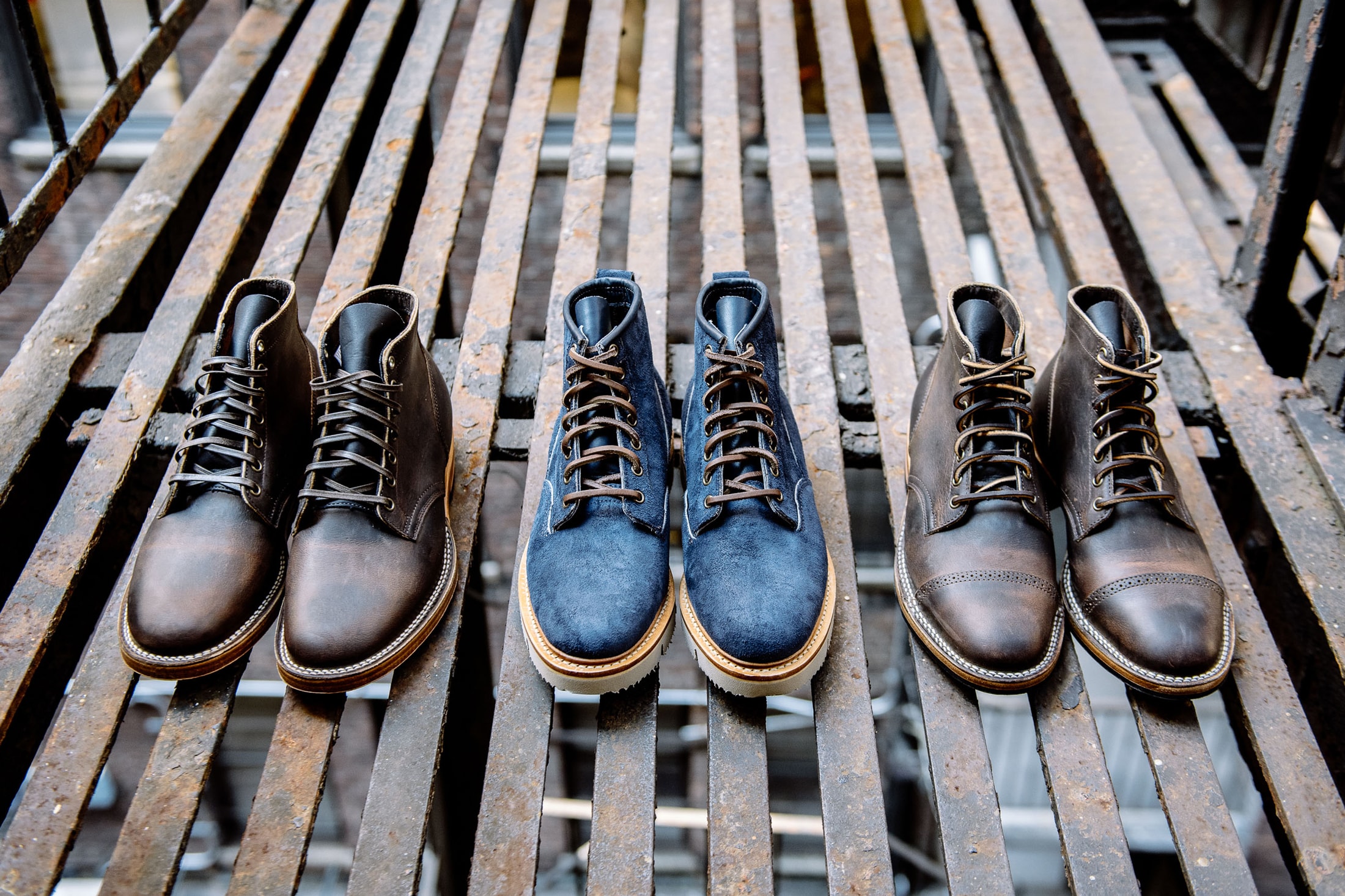 3sixteen x Viberg 2016 F/W Boots brown blue
