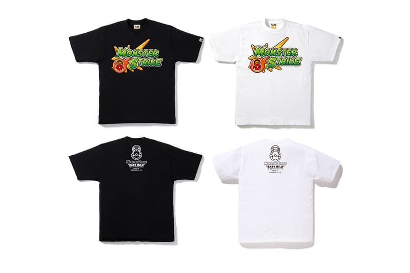 A Bathing Ape x "Monster Strike" Collaboration dinosaurs baby milo nigo black white t-shirt iphone case folders