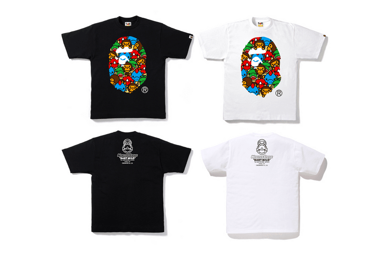 A Bathing Ape x "Monster Strike" Collaboration dinosaurs baby milo nigo black white t-shirt iphone case folders