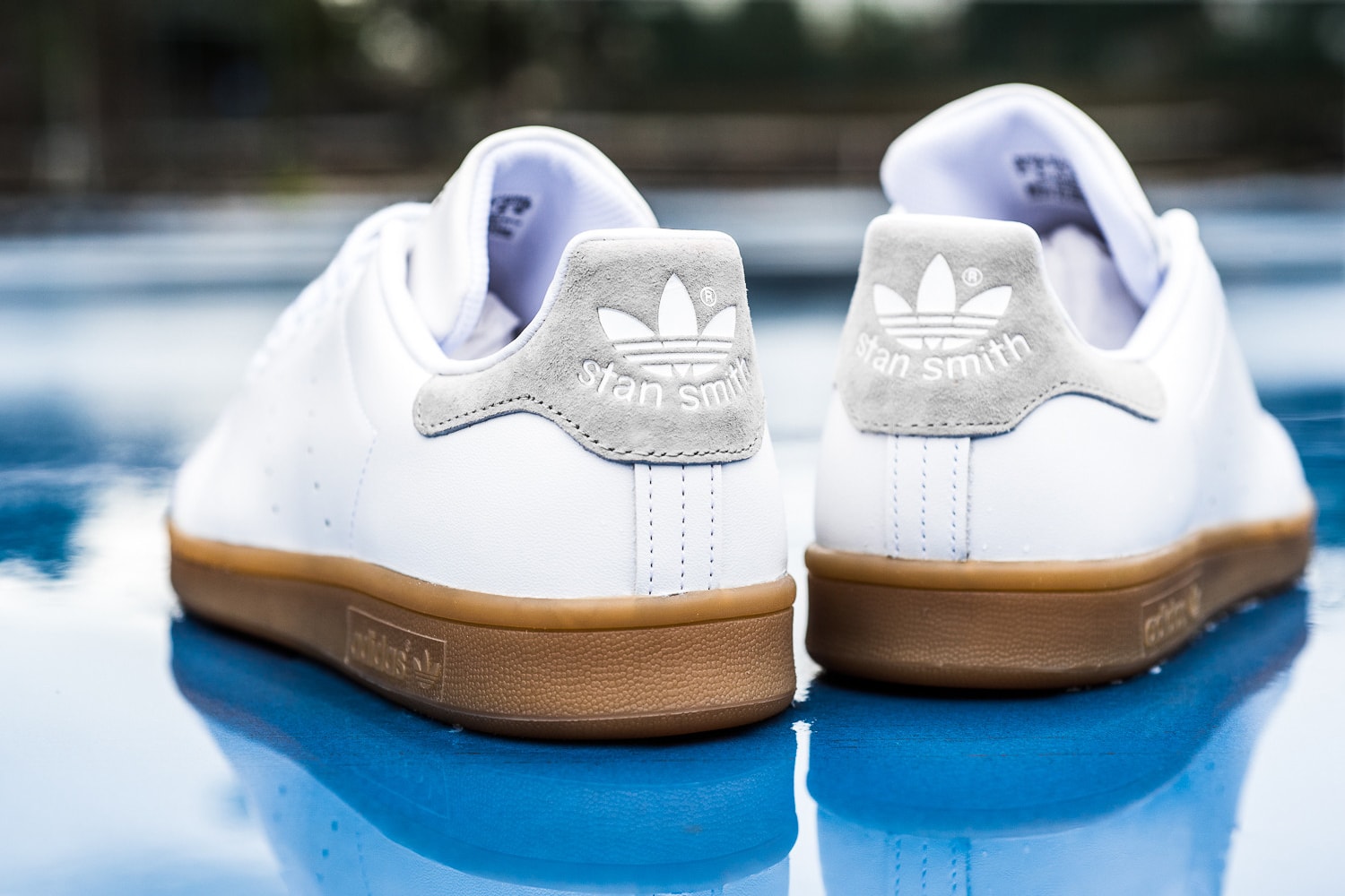 adidas Originals Stan Smith Sneakers In Off White With Gum Sole in