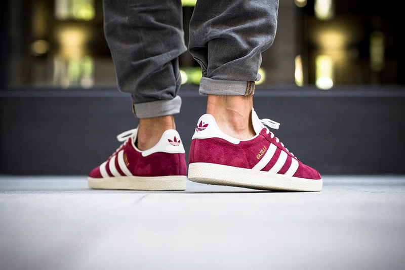 adidas originals gazelle burgundy sneaker