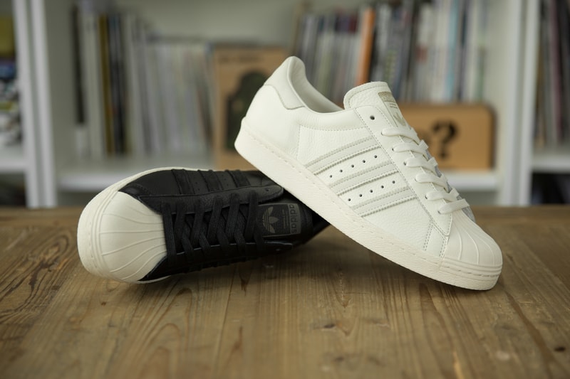 adidas Originals Superstar '80s size? white black tumbled leather