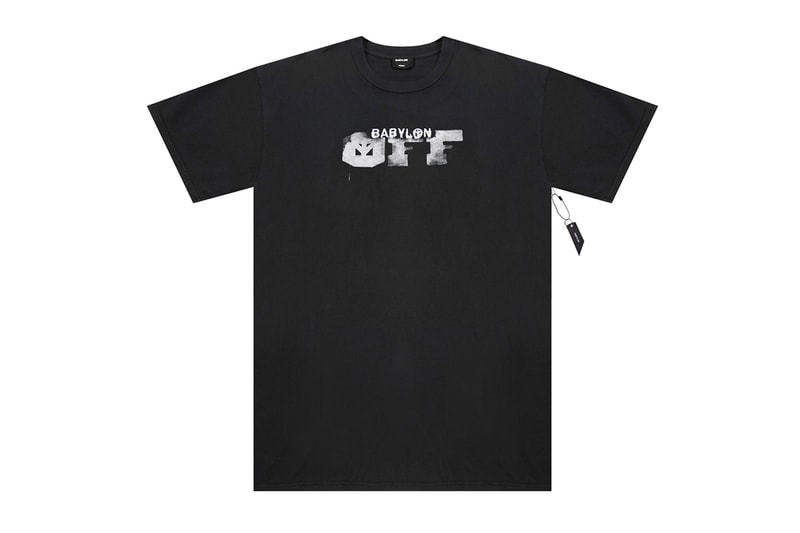 Babylon LA x OFF WHITE "I Quit" Collaboration black white t-shirts hat pin stickers pens notepad pop-up tokyo