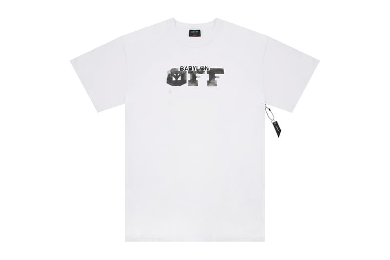 Babylon LA x OFF WHITE "I Quit" Collaboration black white t-shirts hat pin stickers pens notepad pop-up tokyo