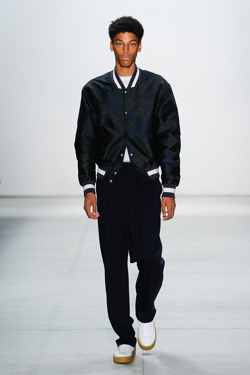 Band of Outsiders Return for 2017 Spring/Summer Runway Show New York Fashion week Scott Sternberg Los Angeles collegiate silhouettes camel, grey, burgundy, green, peach, olive, and baby blue