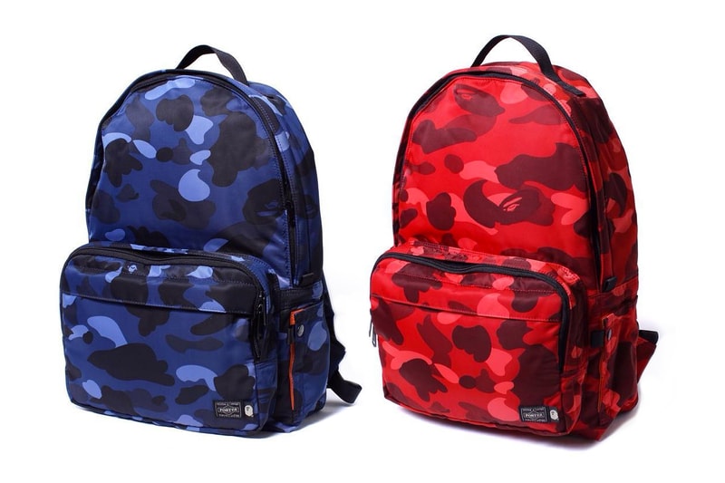 BAPE x PORTER 2016 Color Camo Print red blue