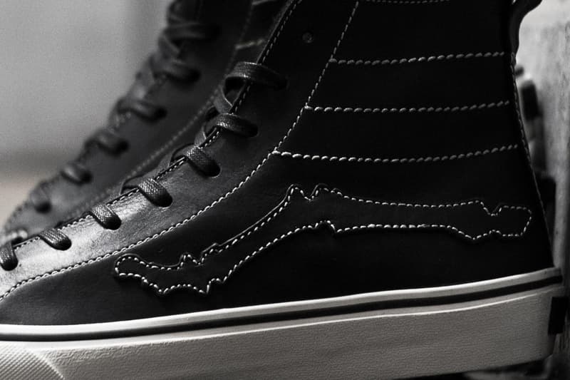 Blends x Vault by Vans Sk8 Hi Decon LX Bones black white stitching white midsole leather Jazz Stripe