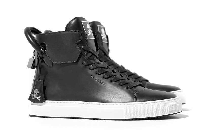 The new mastermind Japan x Buscemi Sneaker black leather high-top japan culture 2016 fall winter skull and crossbones