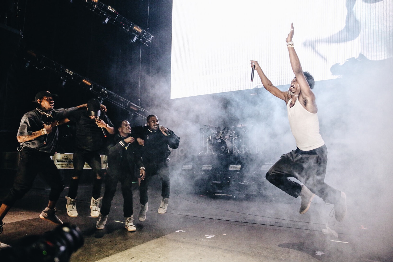 Kanye West Pusha T Desiigner Travis Scott Yeezys Onstage