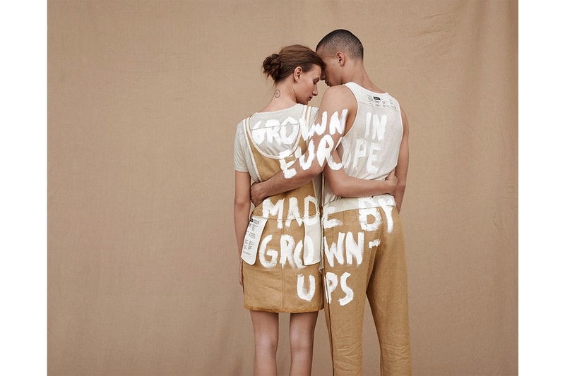 F-ABRIC 2016 brown white blue flax hemp linen