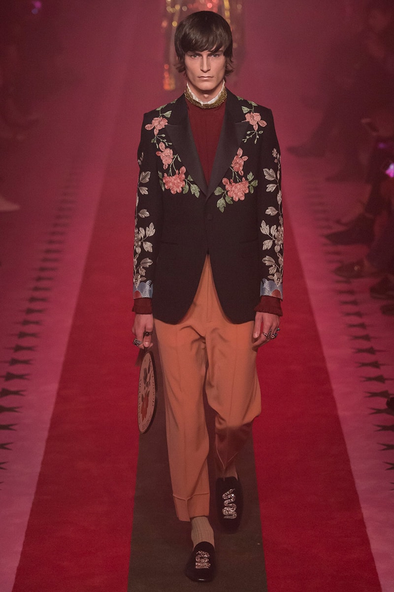 Gucci 2017 Spring Summer Collection menswear London fashion week pink floral
