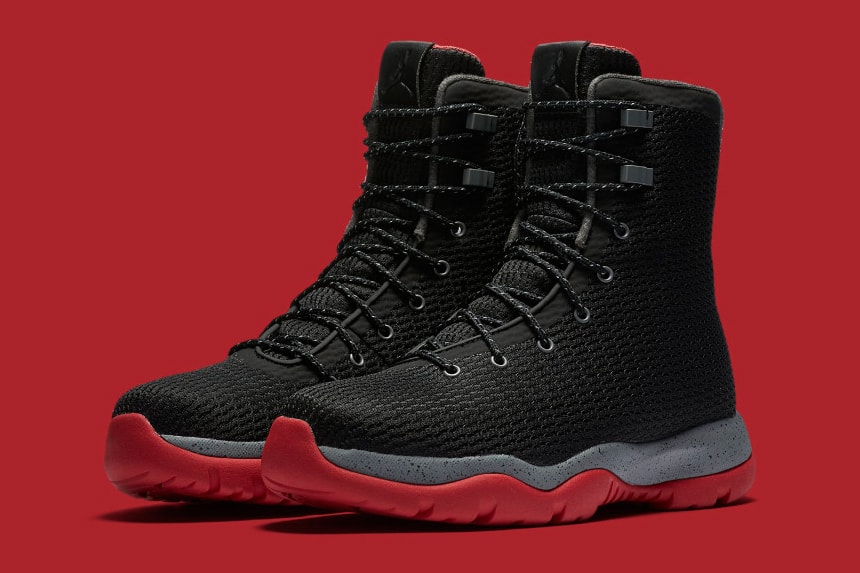 Jordan Future Boot "Bred" black red waterproof woven upper