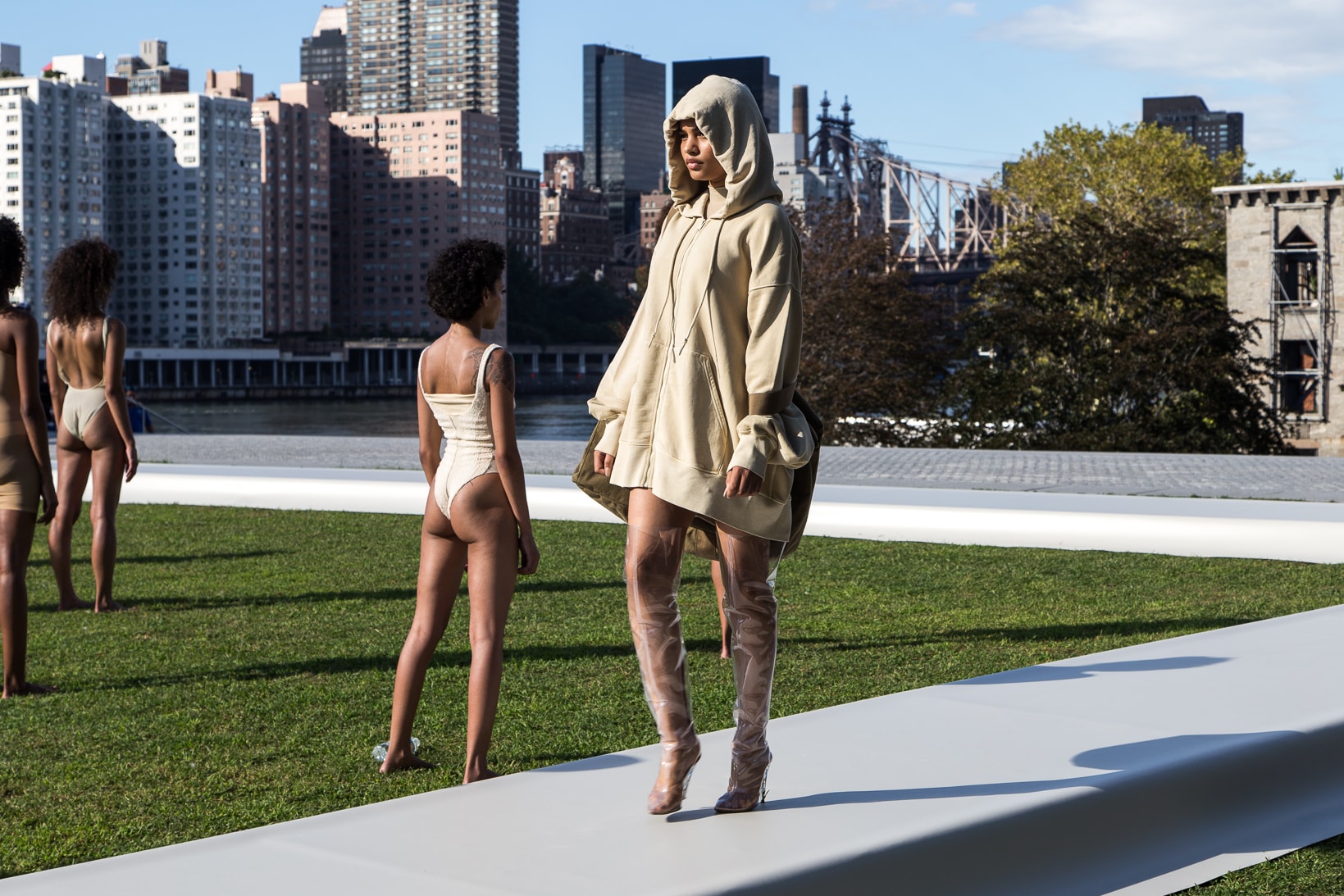 Kanye West Yeezy Season 4 Fashion Show Boost 350 v2 All White Oxford Tan