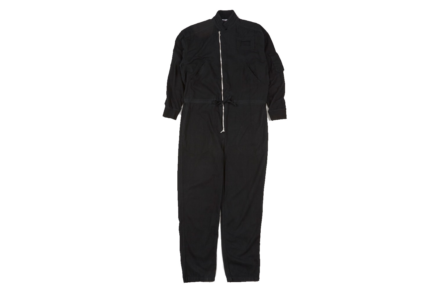 Katharine Hamnett x YMC Boiler Suit, black, cotton, onesie, one-piece, jumpsuit, drawstring, pockets