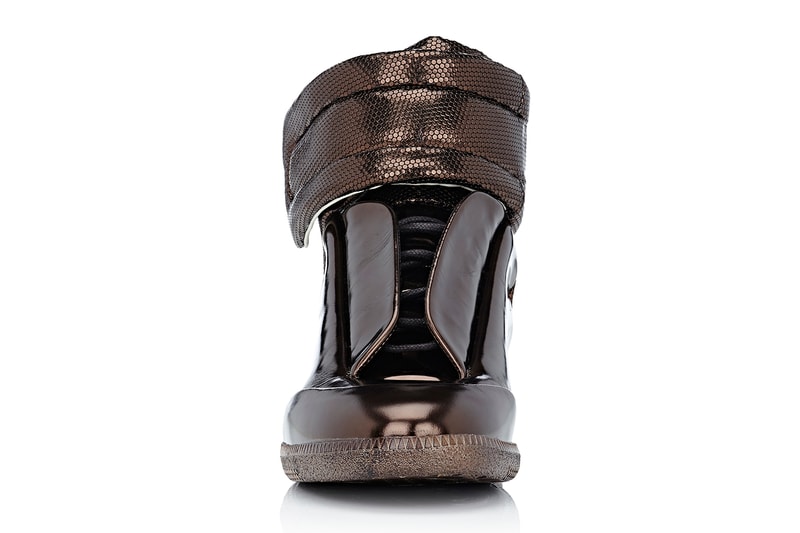Maison Margiela Barneys Future Ankle Strap High Top Sneakers silver metallic