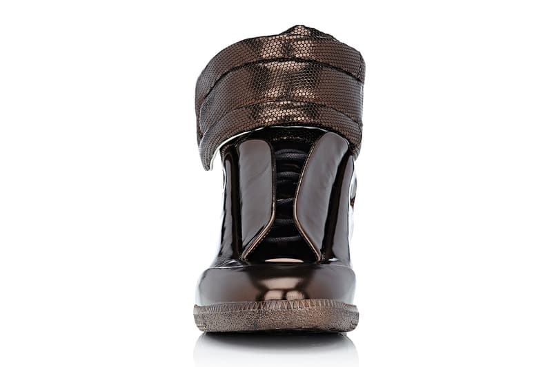 Maison Margiela Barneys Future Ankle Strap High Top Sneakers silver metallic