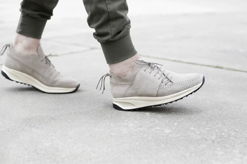 NDG Native Runs 2016 Footwear Collection olive brown sand suede moccasin hand stitched