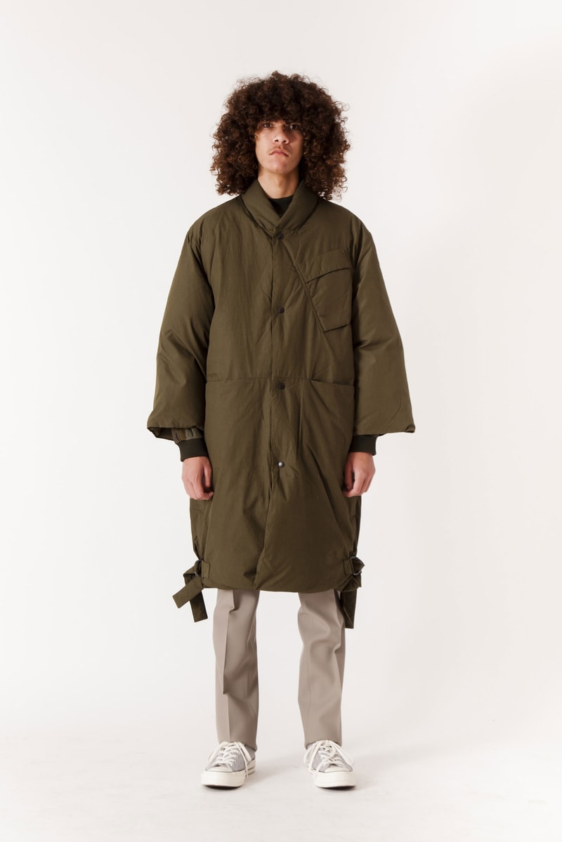OAMC Down Officer Coat 2016 Fall/Winter military green long coat painted dove