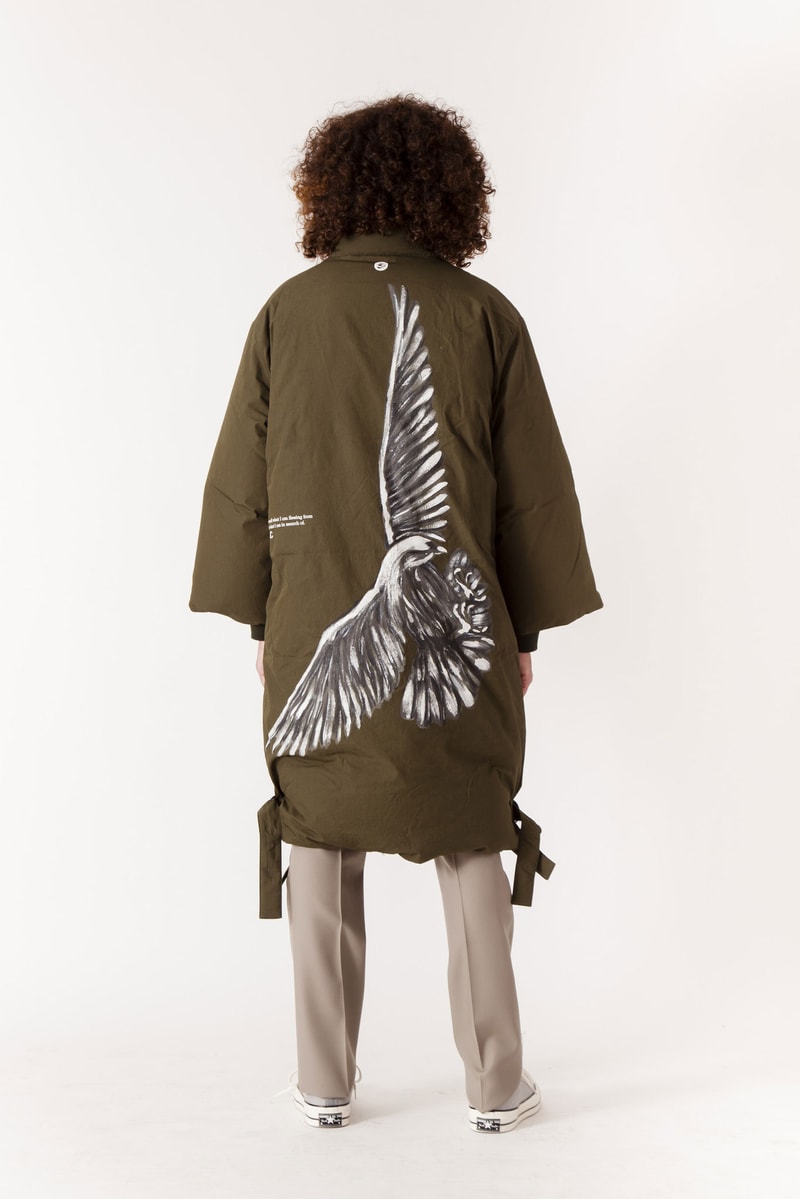 OAMC Down Officer Coat 2016 Fall/Winter military green long coat painted dove