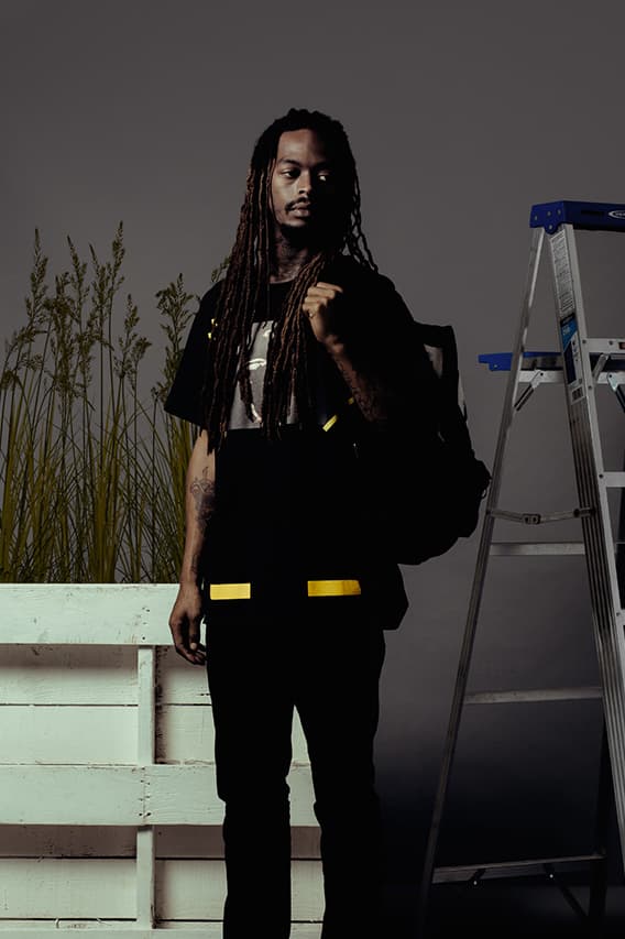 Off-WHITE 2016 Fall/Winter Editorial by Feature t-shirts diagonal motif black white wool
